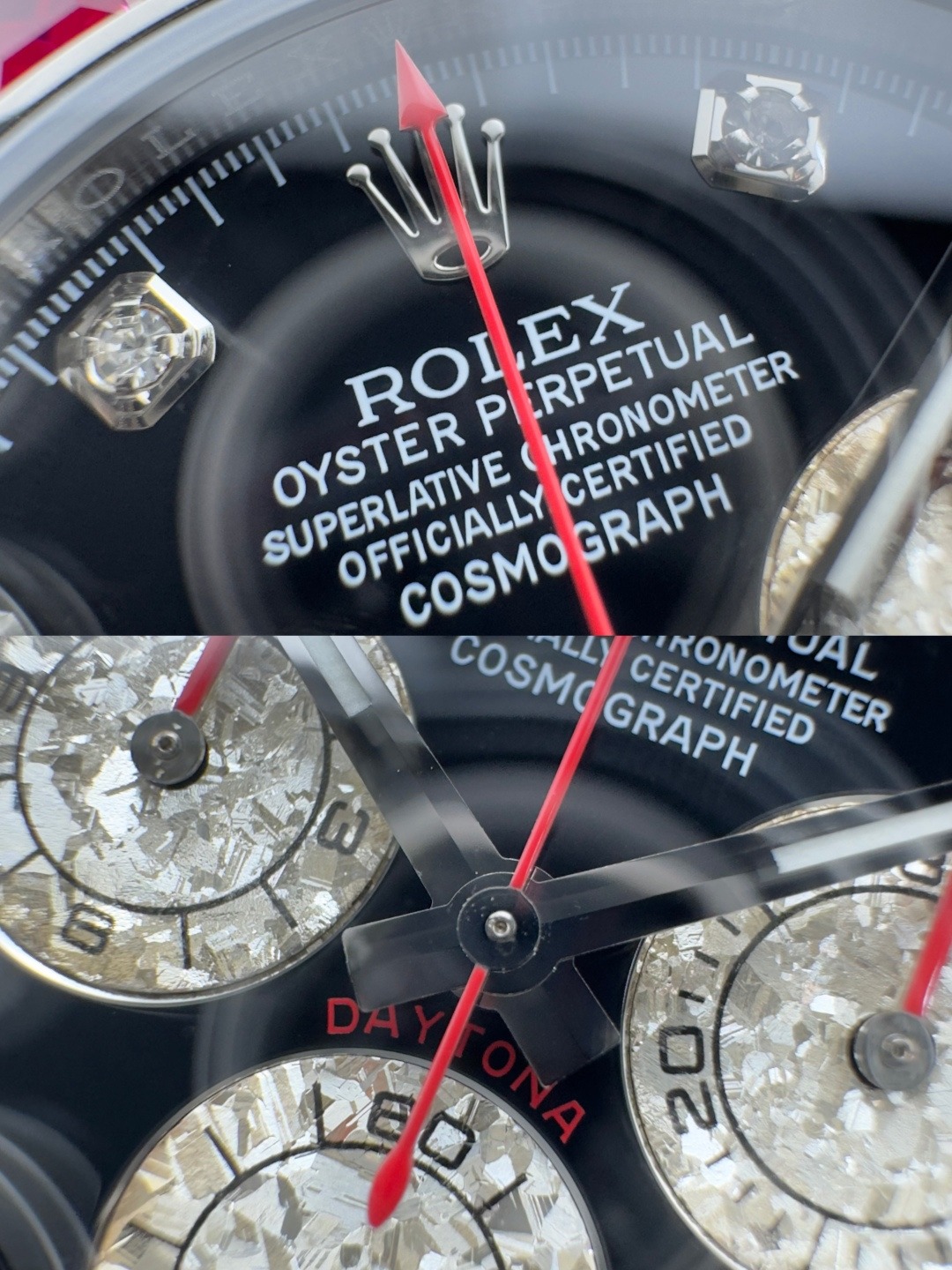 Daytona Rainbow · Acero · esfera negra con diamantes 3