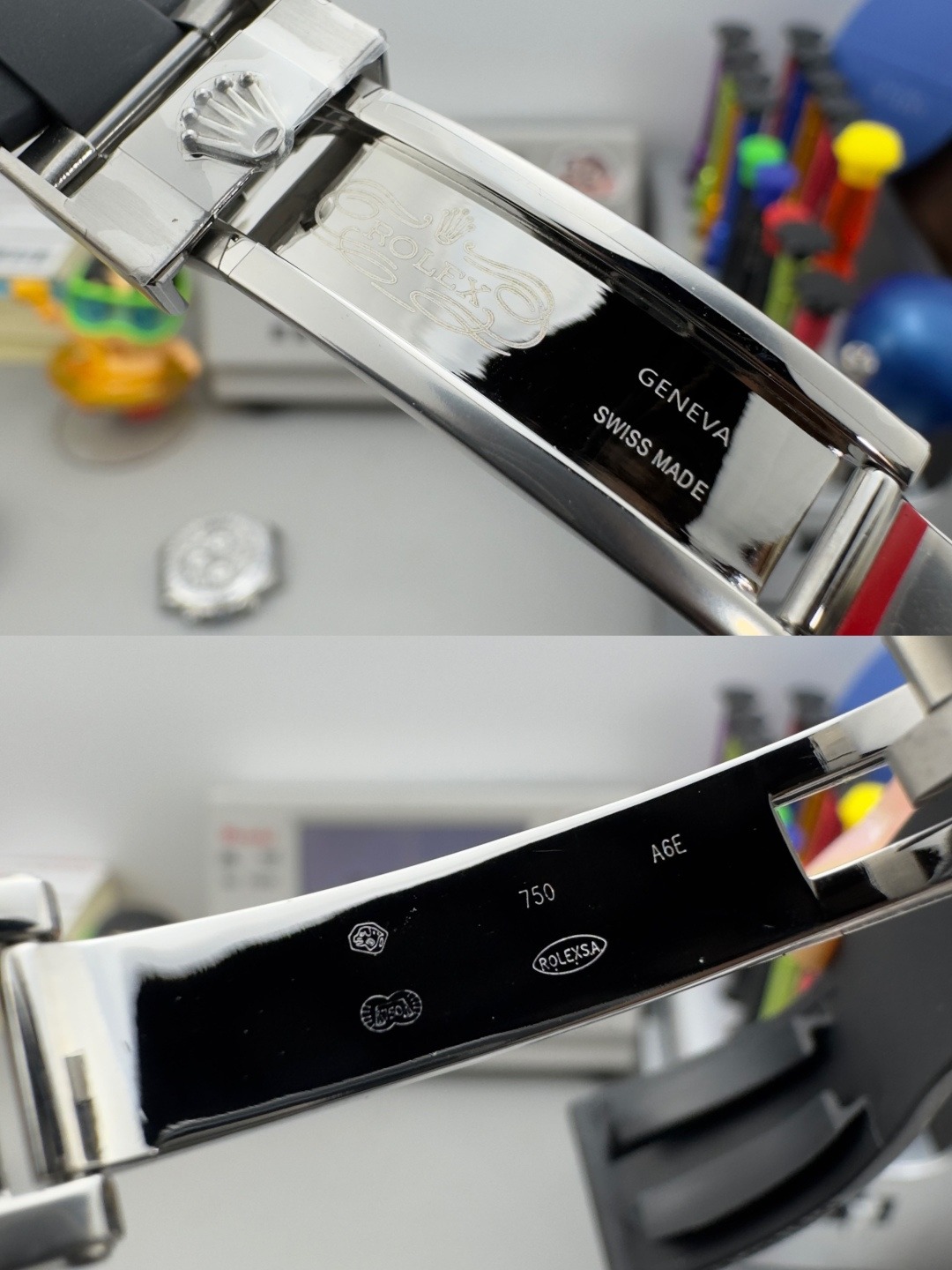 Daytona Rainbow · Acero · esfera negra con diamantes 9